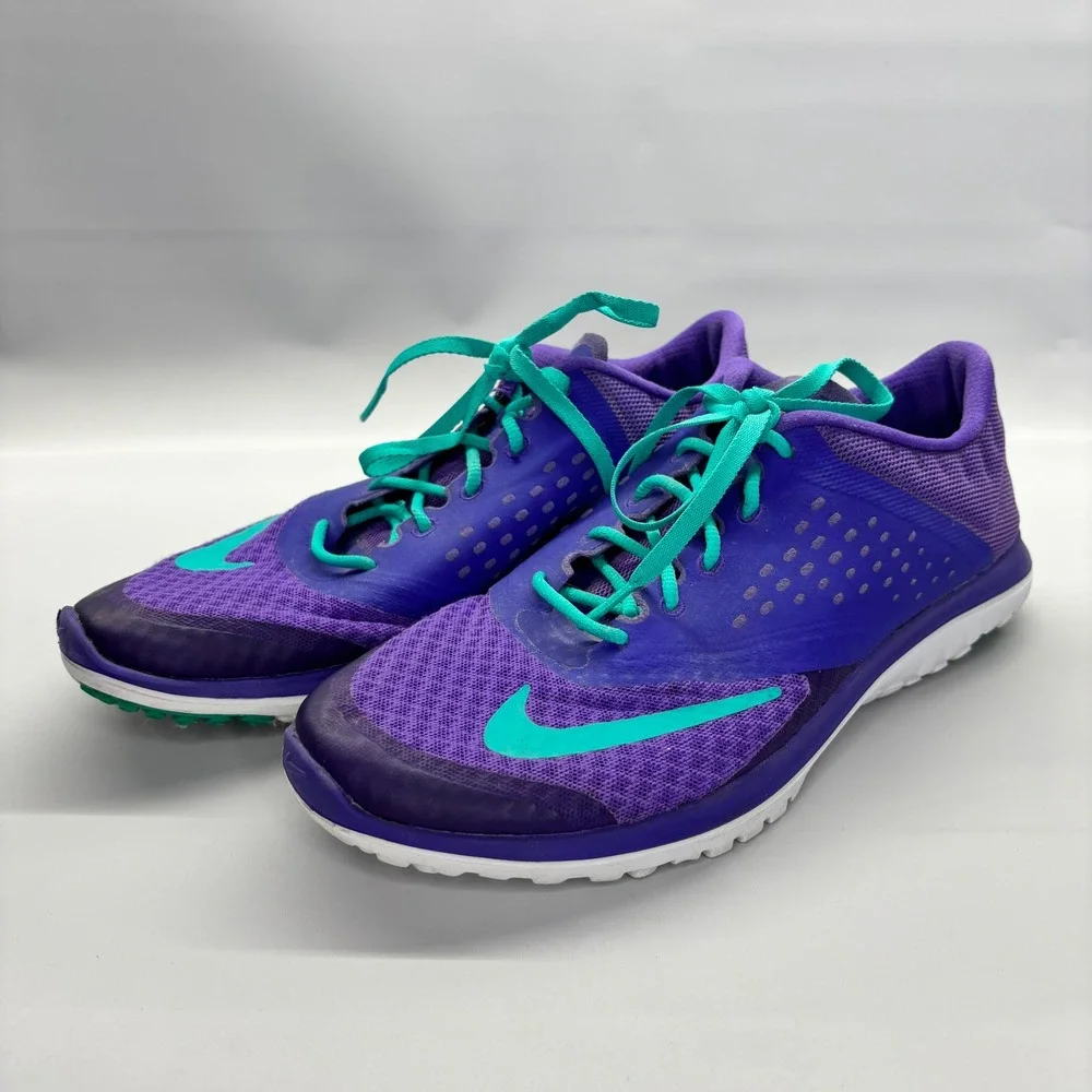 Nike‎ FS Lite Run 2 Womens 8.5 Purple Teal Running Shoes 684667-500